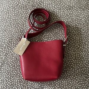 Madewell Red Micro Bucket Bag
